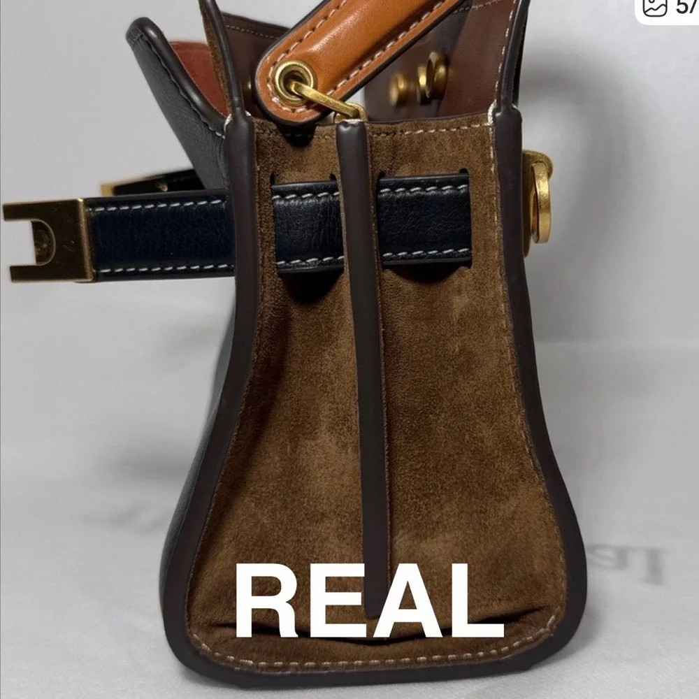 Don't buy a FAKE Tory Burch Lee Radziwill Suede/Leather double bag!